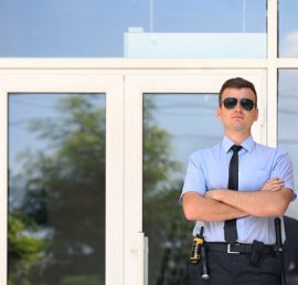 Male security guard outdoors